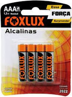 PILHA ALCALINA AAA PALITO C/4 FOXLUX