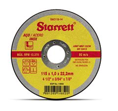 DISCO CORTE INOX 4.1/2” 1MM STARRETT